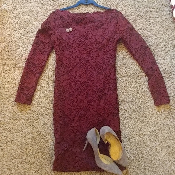 👠Boatneck Sweetheart Floral Lace Dress🌷 - Picture 3 of 3